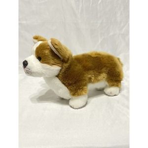 Corgi Dog Plush Brown White Demdaco Standing 9” Stuffed Animal Puppy Dog